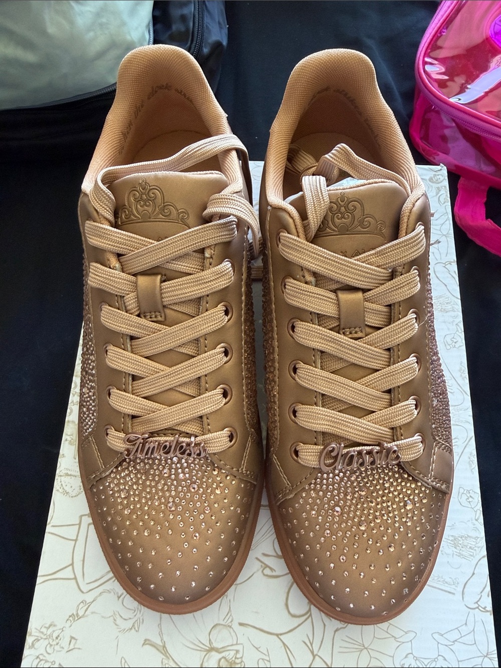Aldo Metallic Bronze Crystal-Embellished Women's Sneakers